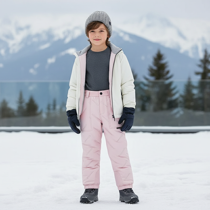 Pantalon De Ski Rose Enfant Matelassé Imperméable Chaud - Polyester