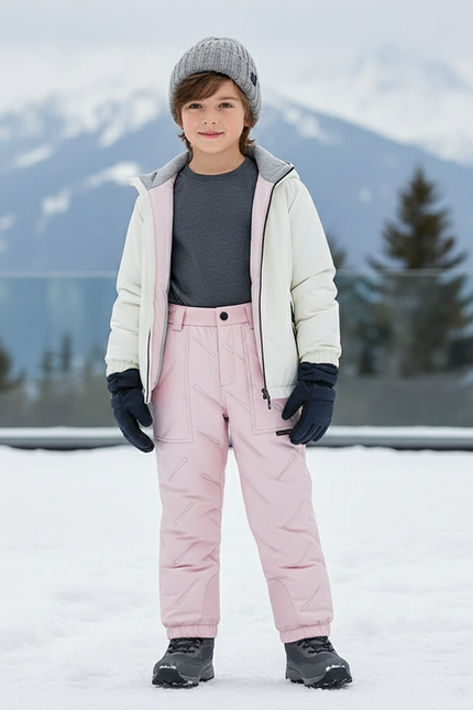 Pantalon De Ski Rose Enfant Matelassé Imperméable Chaud - Polyester