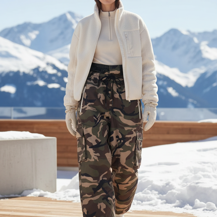 Pantalon De Ski Camouflage Cargo Ample Unisexe - Multicolore Polyester