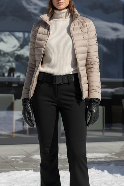 Pantalon De Ski Noir Slim Imperméable Femme Élégant - Polyester