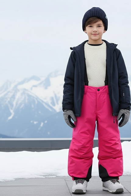 Pantalon De Ski Rose Imperméable Bretelles Enfant - Polyester