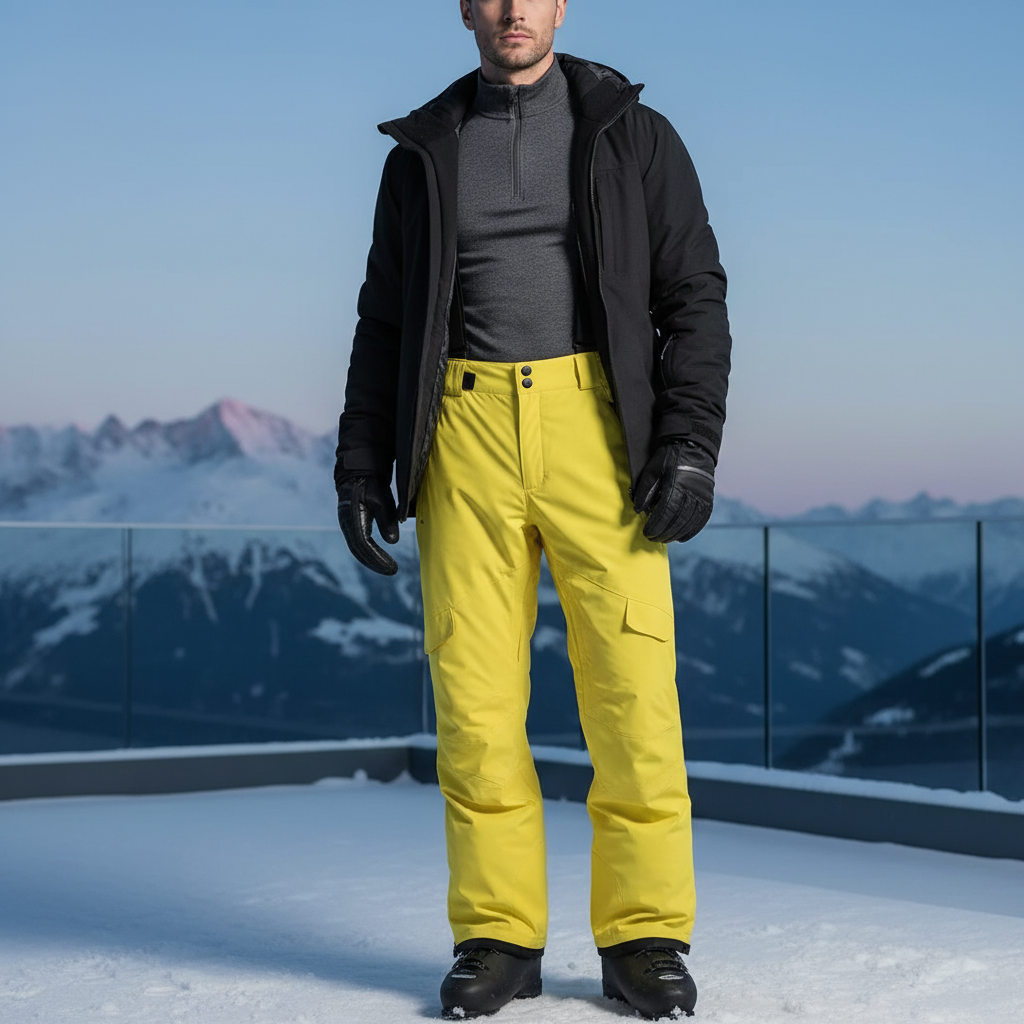 Pantalon De Ski Jaune Fluo - Polyester