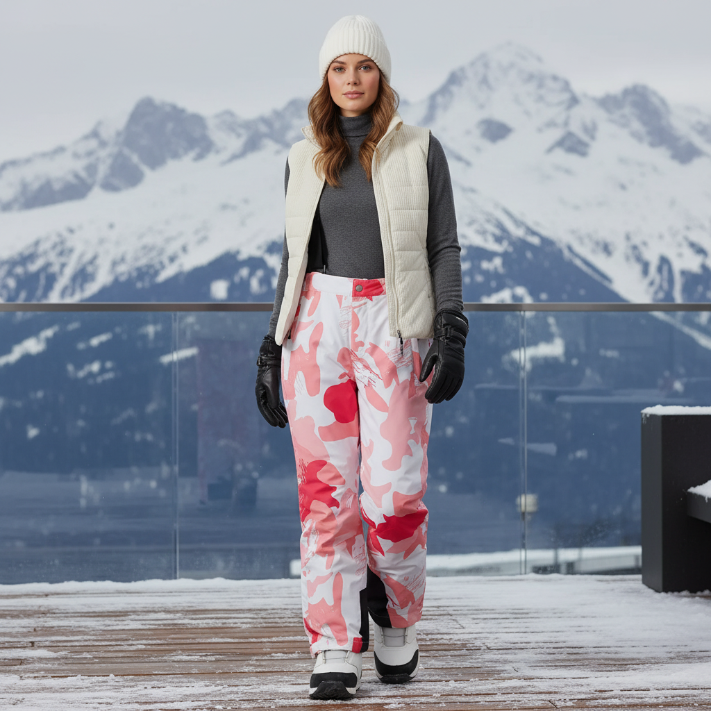 Pantalon De Ski Camouflage Femme - Imprimé Polyester