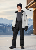 Pantalon De Ski Noir Imperméable Enfant Hiver Unisexe - Polyester