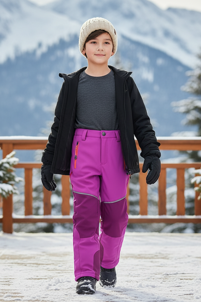 Pantalon De Ski Enfant Violet Imperméable Chaud - Polyester