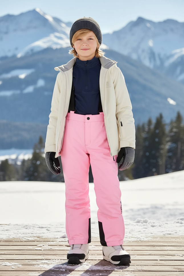 Pantalon De Ski Rose Enfant Imperméable Thermique Hiver - Polyester