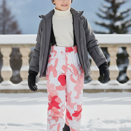 Pantalon De Ski Enfant Camouflage Rose Impermémeable Respirant - Polyester