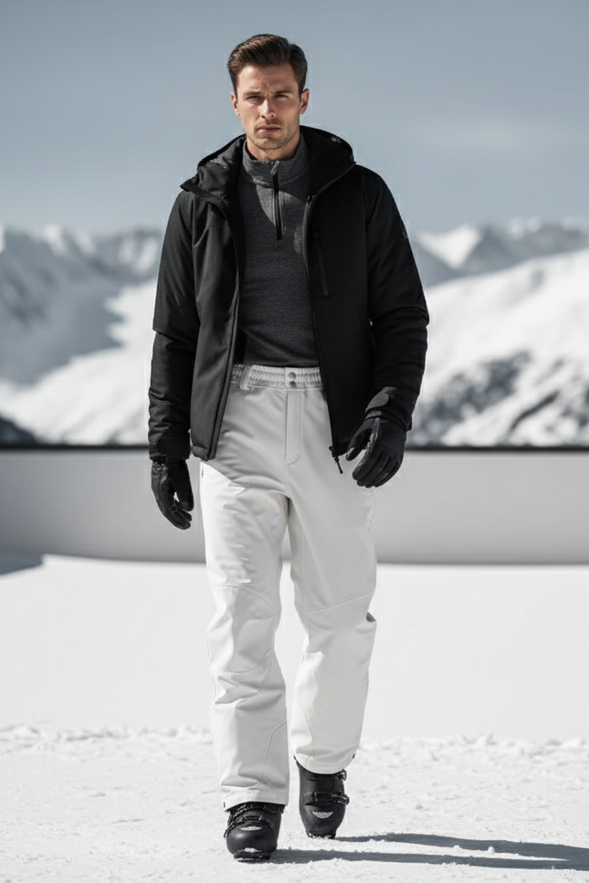 Pantalon De Ski Stretch Homme - Blanc Polyester