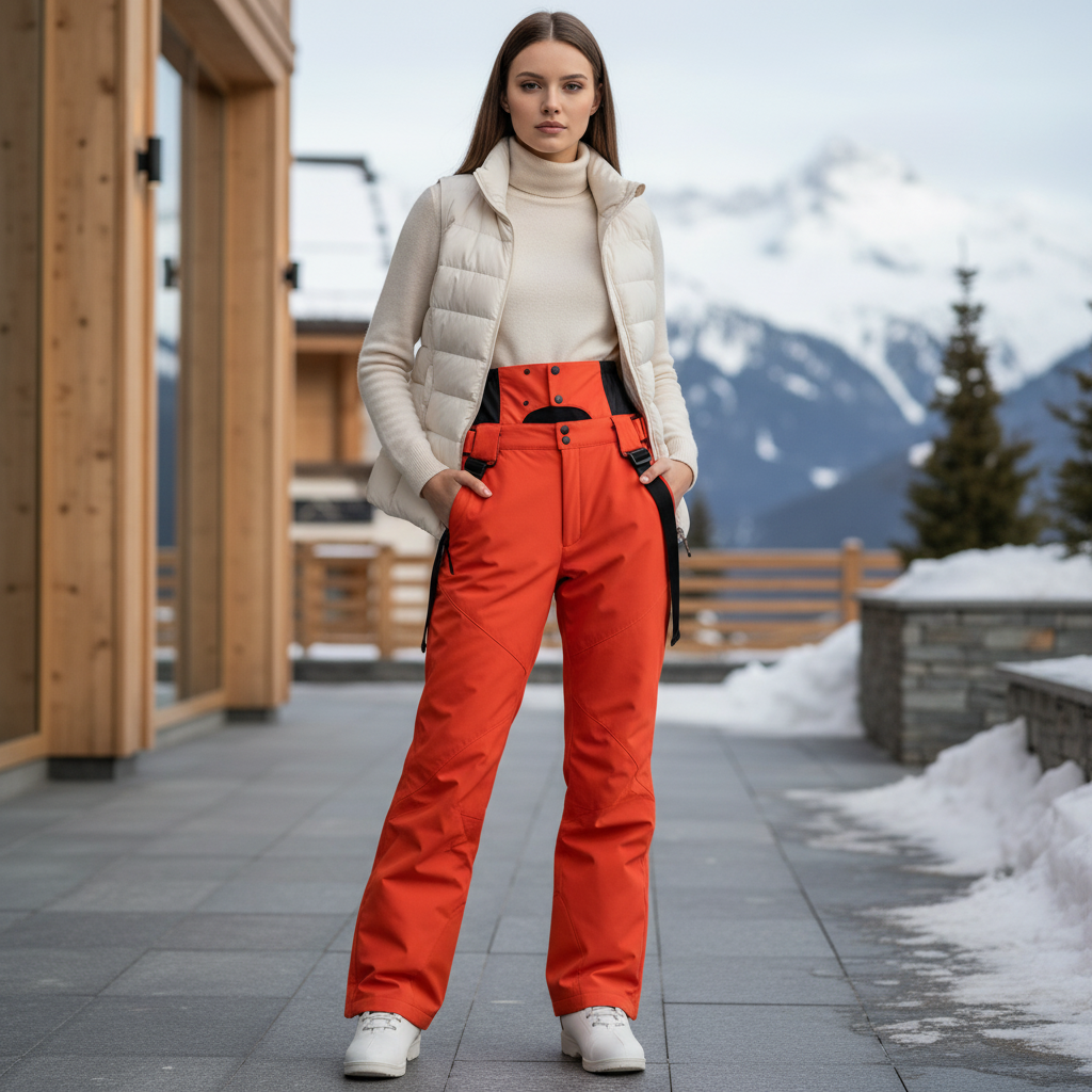 Pantalon De Ski Orange Fluo - Polyester