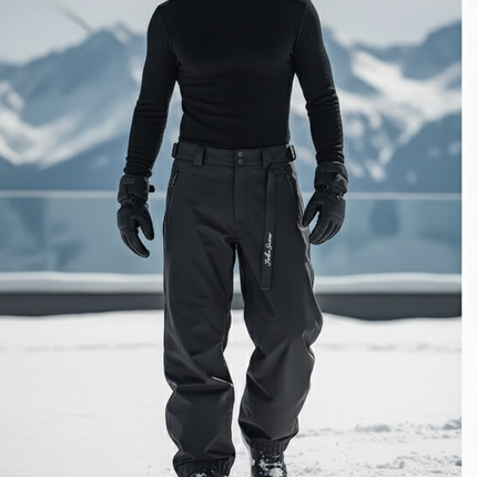 Pantalon De Ski Noir Ample Imperméable Unisexe - Polyester