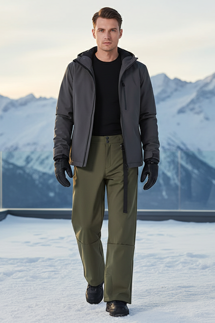 Pantalon De Ski Kaki Imperméable Hiver Homme Chaud - Polyester