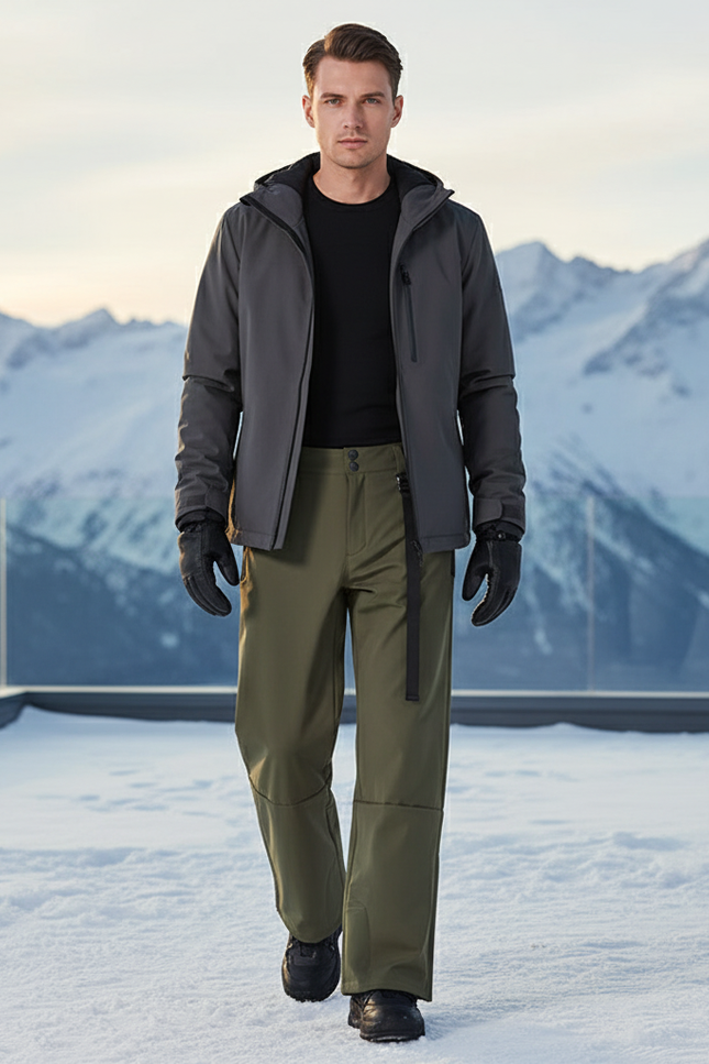 Pantalon De Ski Kaki Imperméable Hiver Homme Chaud - Polyester