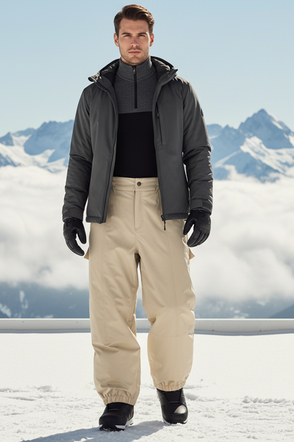 Pantalon De Ski Beige Ample Imperméable Respirant Homme - Polyester