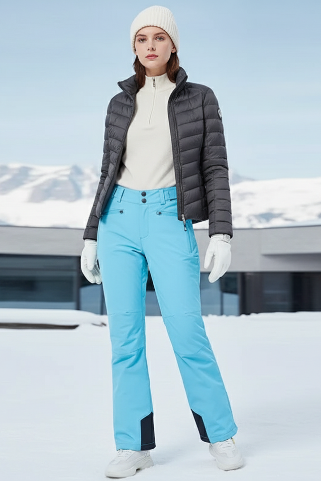 Pantalon De Ski Bleu Ciel Droit Imperméable Respirant Hiver - Polyester