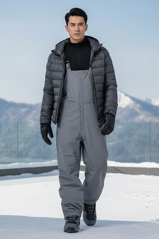 Pantalon De Ski Homme Chaud - Gris Polyester