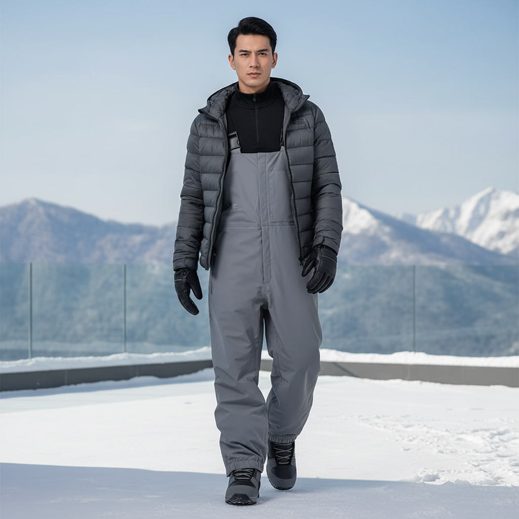 Pantalon De Ski Homme Chaud - Gris Polyester