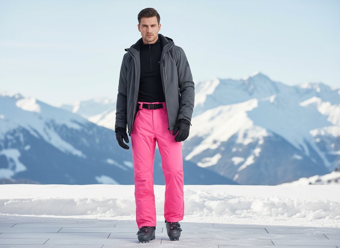 Pantalon De Ski Rose Fluo - Polyester