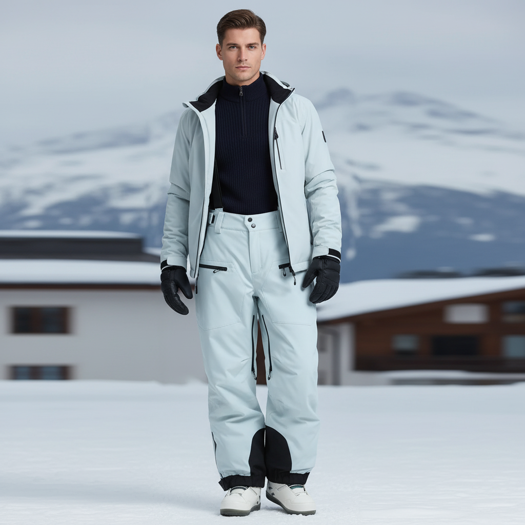 Veste Et Pantalon De Ski Homme - Bleu Polyester