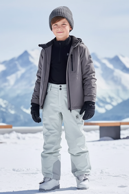 Pantalon De Ski Enfant Imperméable Thermique Gris Clair - Polyester