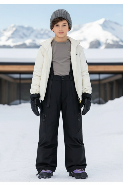Pantalon Ski Haut De Gamme - Noir Polyester