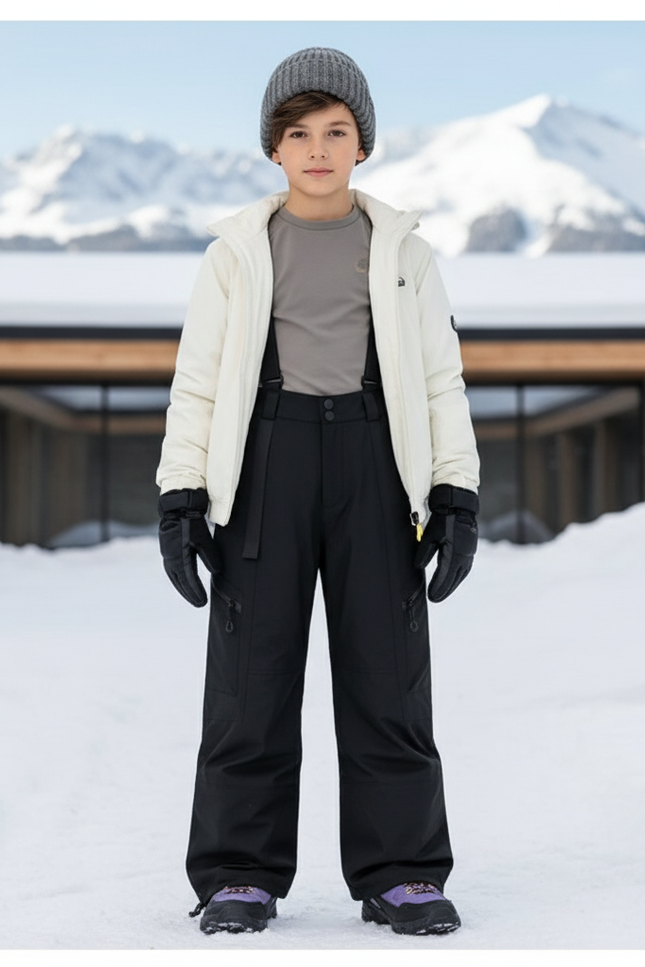 Pantalon Ski Haut De Gamme - Noir Polyester