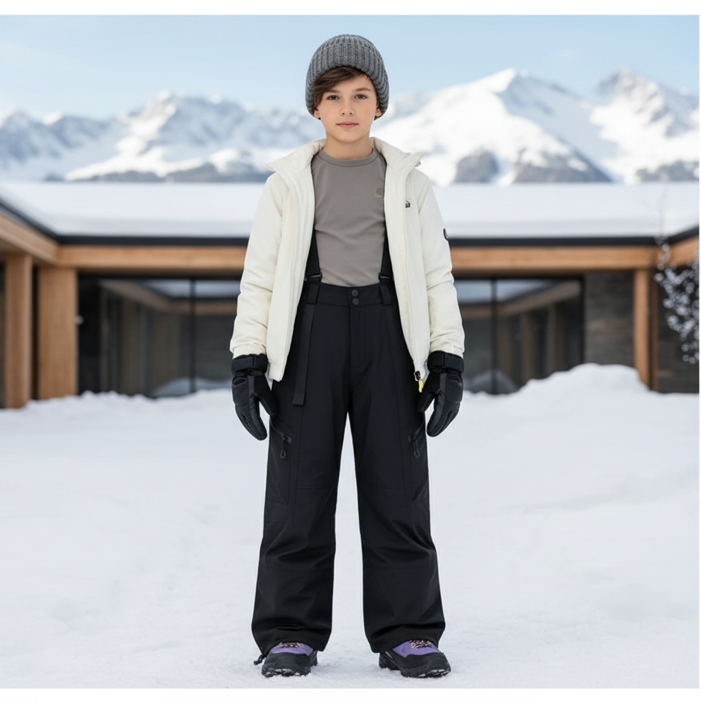Pantalon Ski Haut De Gamme - Noir Polyester
