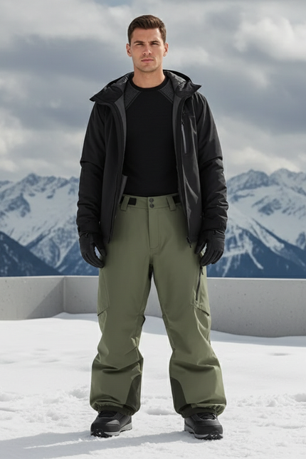 Pantalon De Ski Vert Ample Imperméable Homme Workwear - Kaki Polyester