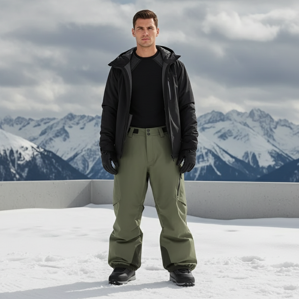 Pantalon De Ski Vert Ample Imperméable Homme Workwear - Kaki Polyester