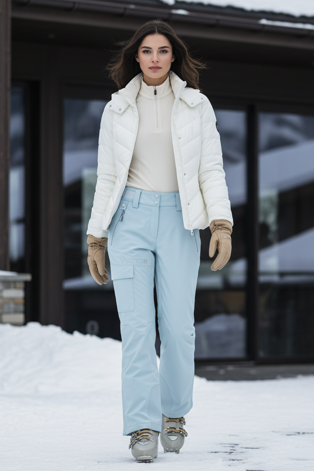 Pantalon De Ski Femme Technique - Bleu Polyester