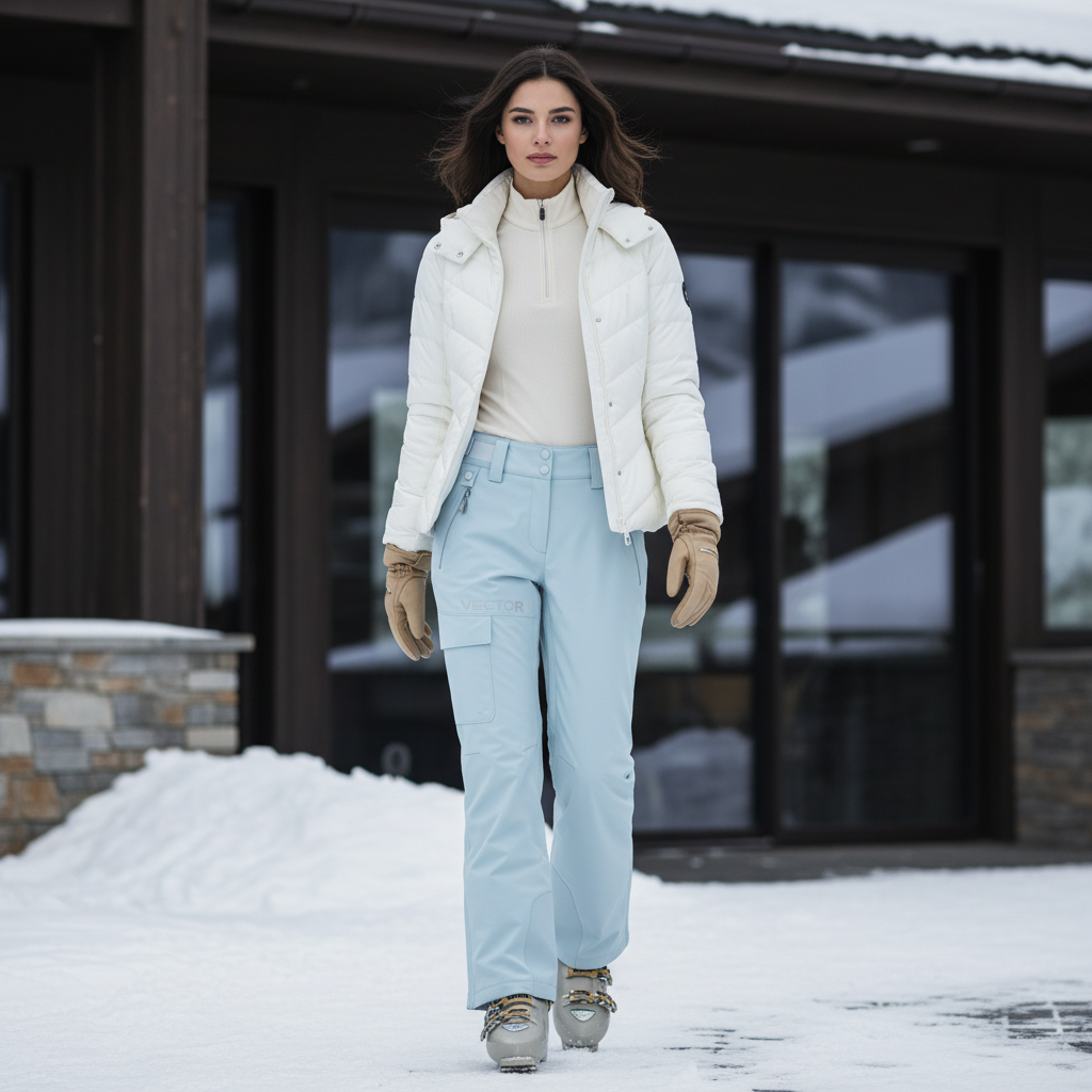 Pantalon De Ski Femme Technique - Bleu Polyester