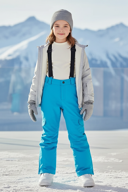 Pantalons De Ski Enfant - Bleu Polyester