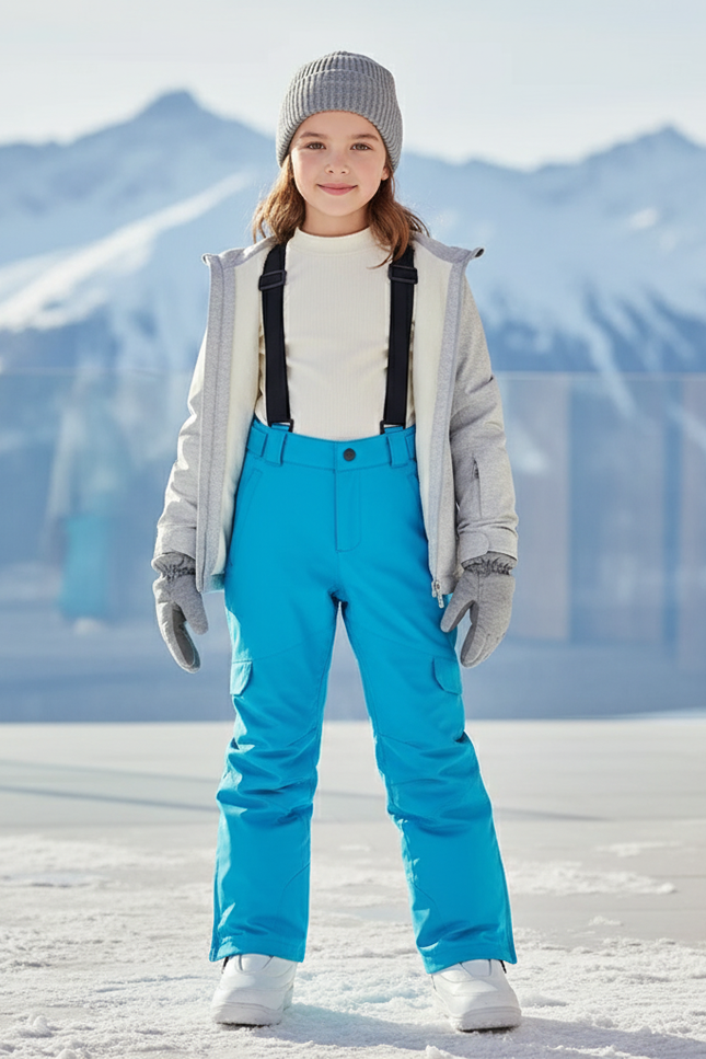 Pantalons De Ski Enfant - Bleu Polyester