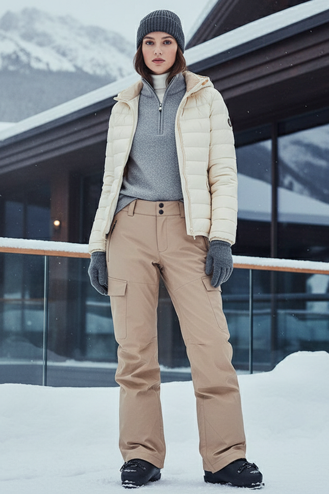 Pantalon De Ski Kaki Femme - Polyester
