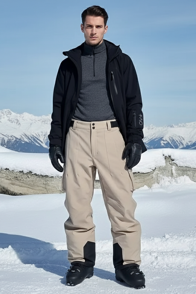 Pantalon De Ski Kaki Ample Imperméable Homme - Polyester