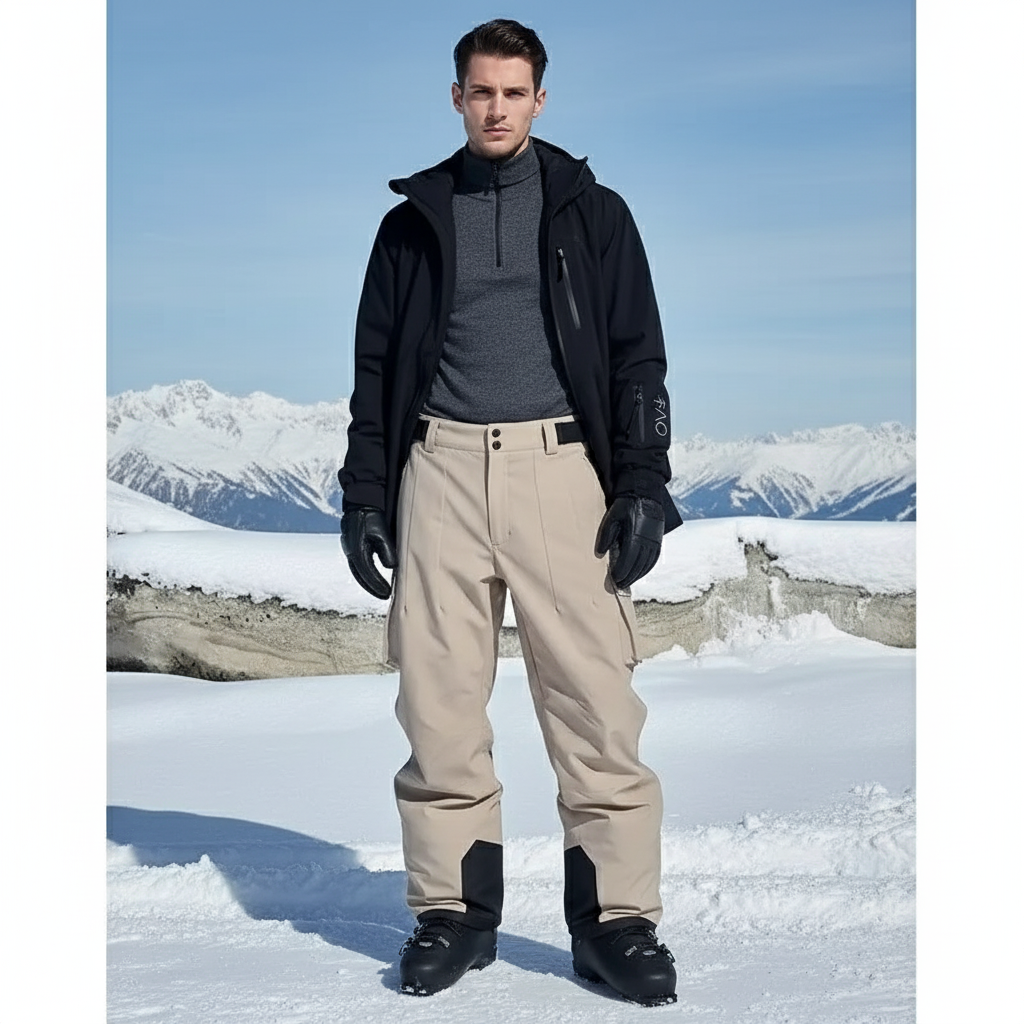 Pantalon De Ski Kaki Ample Imperméable Homme - Polyester
