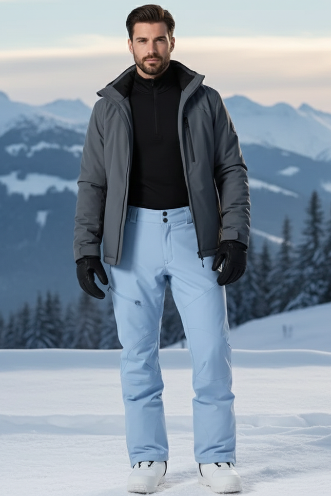 Pantalon De Ski Bleu Ciel Ample Imperméable Respirant Hiver - Polyester