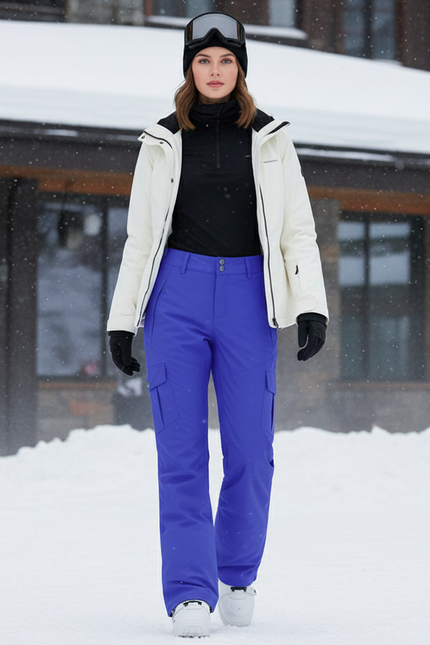 Pantalon De Ski Violet Ample Imperméable Femme Hiver - Polyester