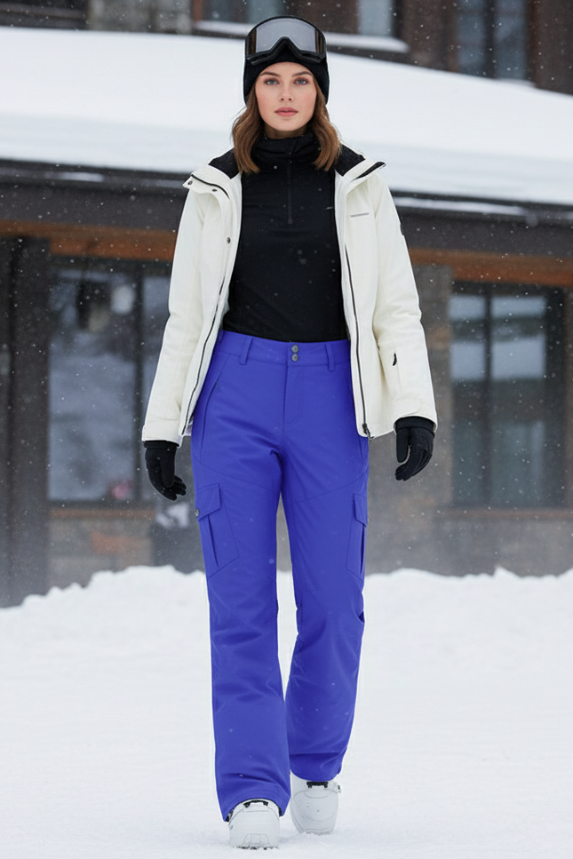 Pantalon De Ski Violet Ample Imperméable Femme Hiver - Polyester