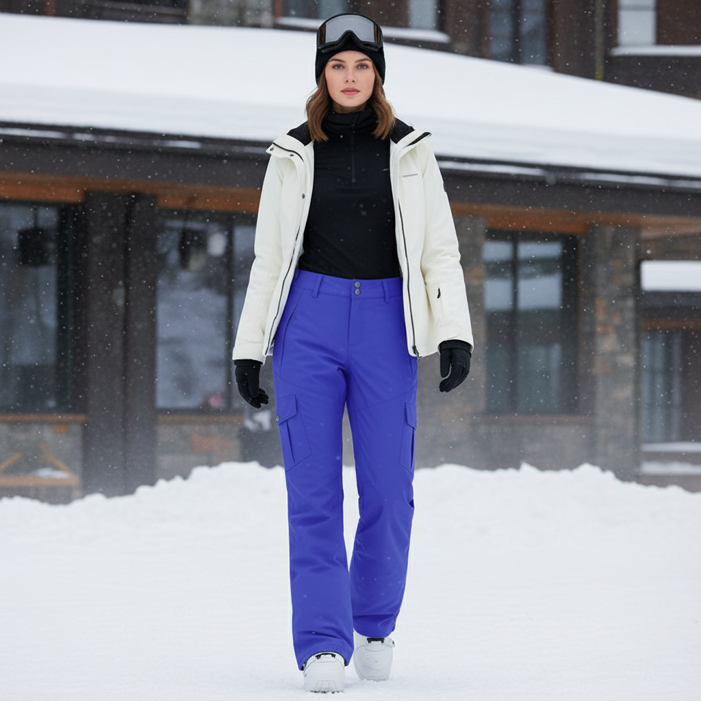 Pantalon De Ski Violet Ample Imperméable Femme Hiver - Polyester