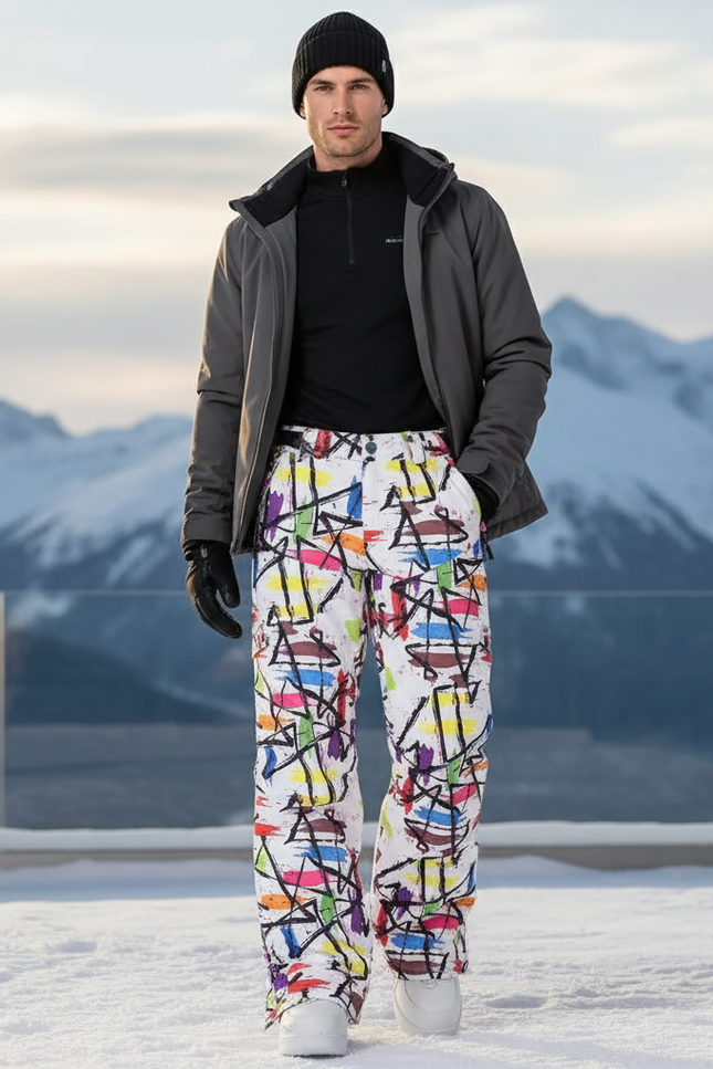 Pantalon De Ski Tendance - Multicolore Polyester