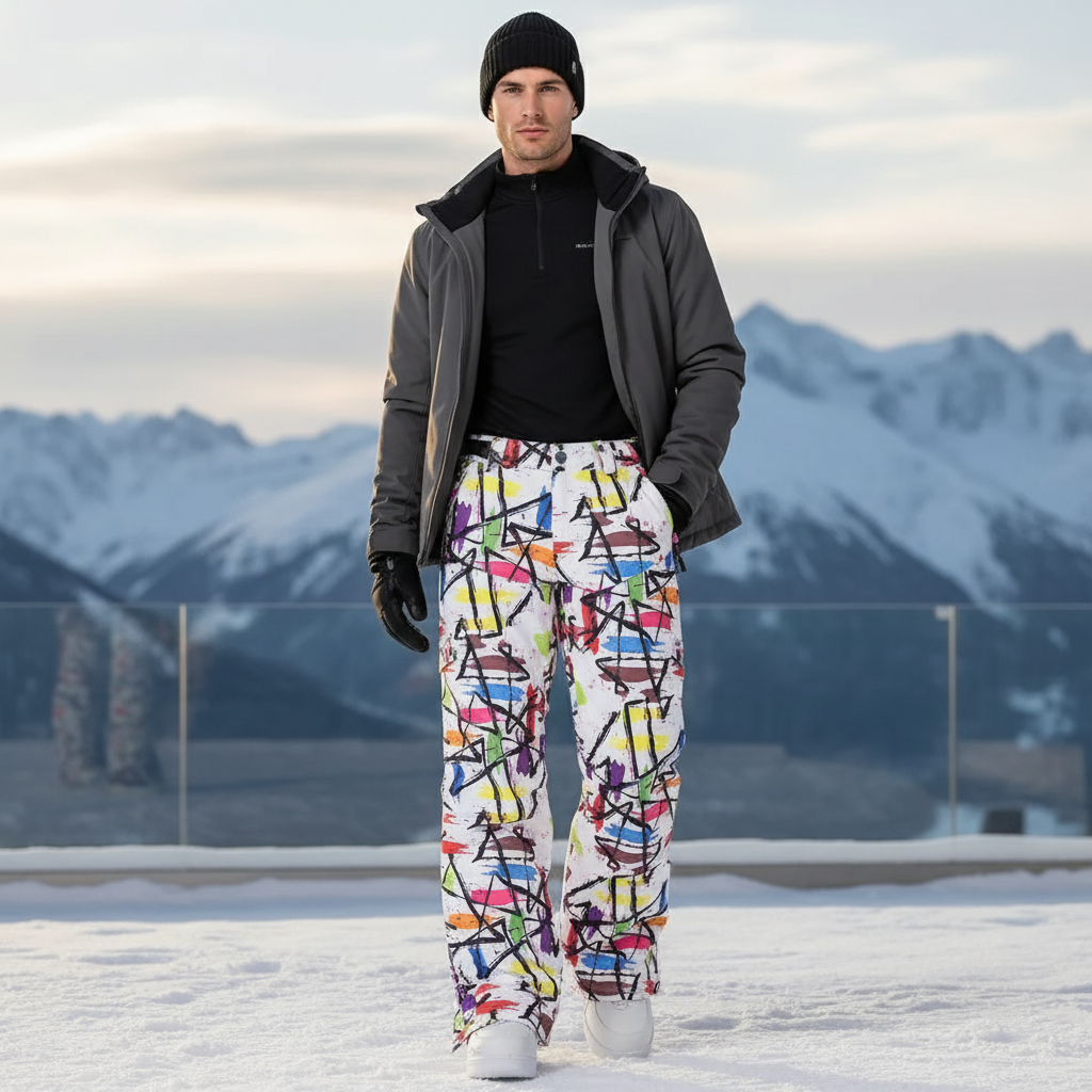 Pantalon De Ski Tendance - Multicolore Polyester