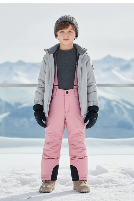 Pantalon De Ski Rose Enfant Imperméable Salopette Hiver - Polyester