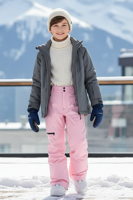 Pantalon De Ski Rose Imperméable Coupe-Vent Enfant - Polyester