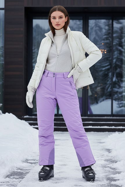 Pantalon De Ski Violet Imperméable Femme Chaud Hiver - Polyester