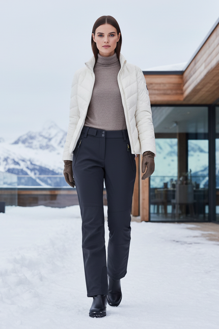 Pantalon De Ski Gris Anthracite Coupe Droite Imperméable Femme - Polyester