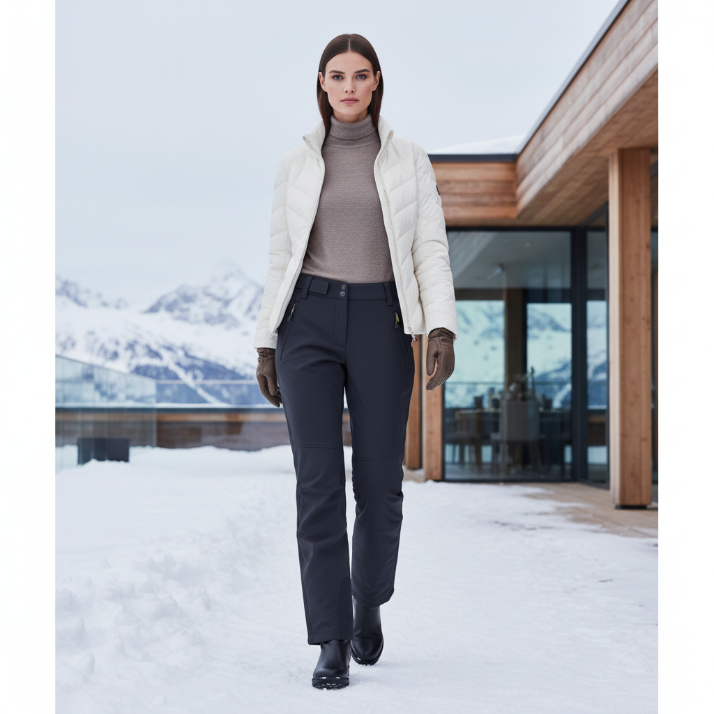 Pantalon De Ski Gris Anthracite Coupe Droite Imperméable Femme - Polyester