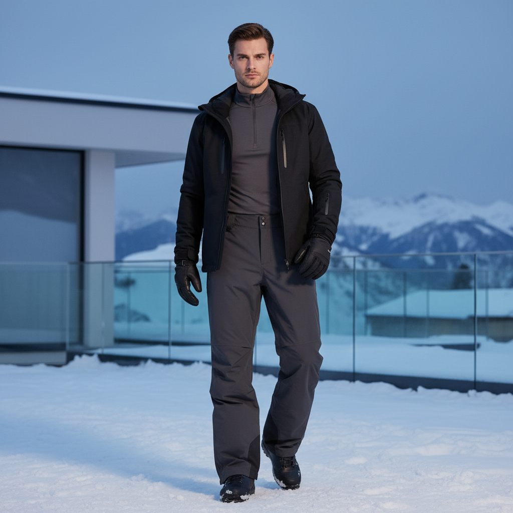 Pantalon De Ski Gris Foncé Imperméable Homme Chaud - Polyester