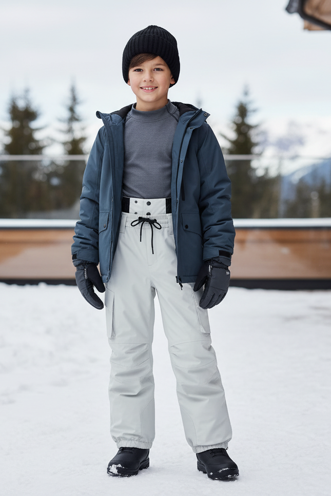 Pantalon De Ski Gris Clair Ample Imperméable Cargo - Polyester