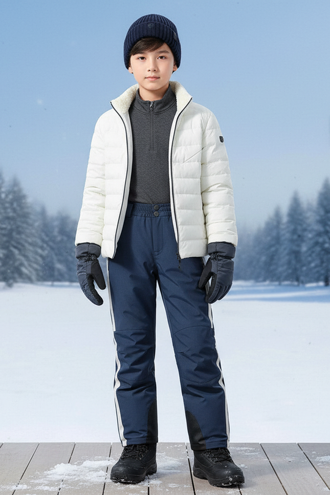 Pantalon De Ski Bleu Marine Enfant Imperméable Thermique - Polyester