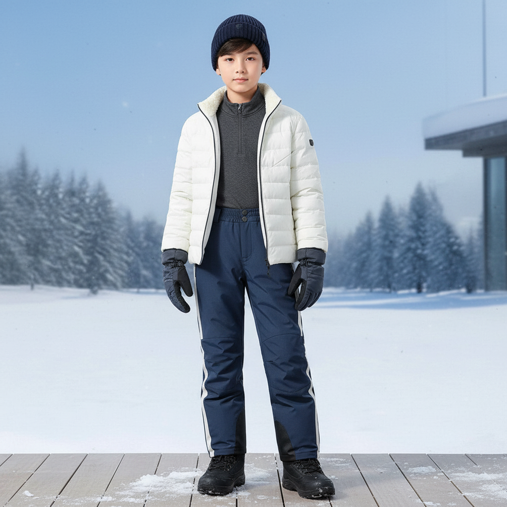 Pantalon De Ski Bleu Marine Enfant Imperméable Thermique - Polyester